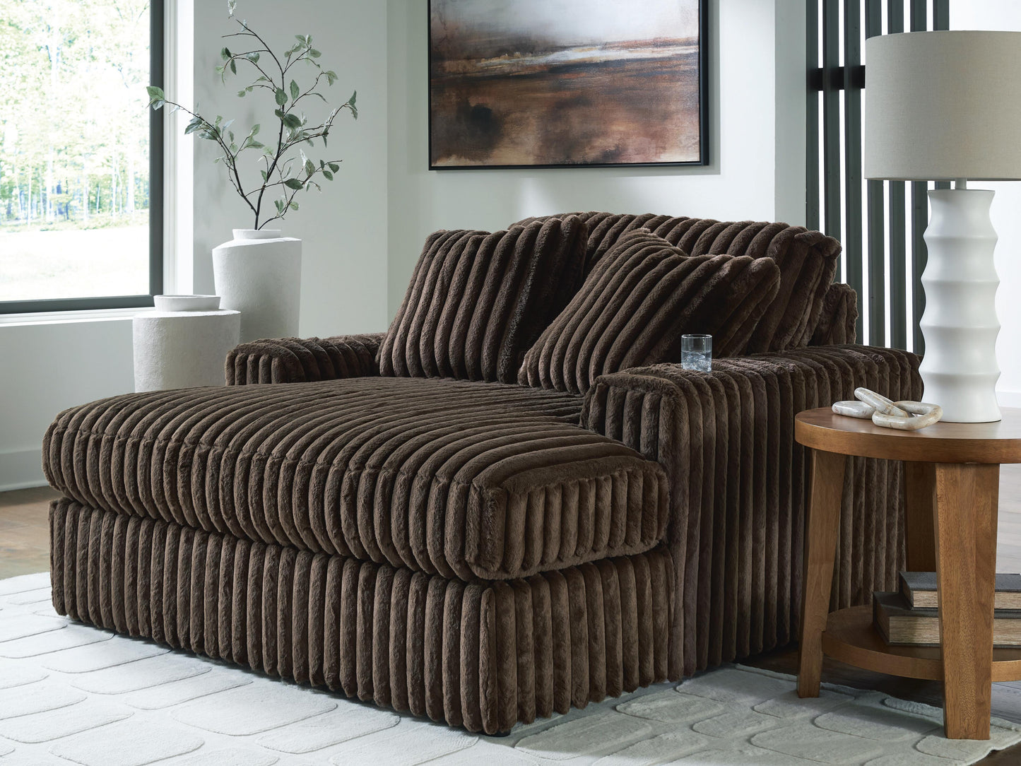 Stuart Furniture Outlet - Ashley Furniture - Midnight-Madness Living Room - Oversized Chaise / Chocolate - 9810415