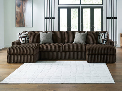 Stuart Furniture Outlet - Ashley Furniture - Midnight-Madness Sectional - RAF 3-Piece Sectional with Chaise / Chocolate - 98104S5