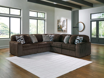 Stuart Furniture Outlet - Ashley Furniture - Midnight-Madness Sectional - RAF 5-Piece Sectional / Chocolate - 98104S26