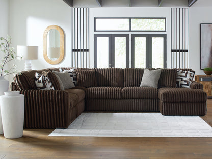Stuart Furniture Outlet - Ashley Furniture - Midnight-Madness Sectional - LAF 4-Piece Sectional with Chaise / Chocolate - 98104S3