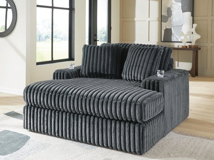 Stuart Furniture Outlet - Ashley Furniture - Midnight-Madness Living Room - Oversized Chaise / Gunmetal - 9810515