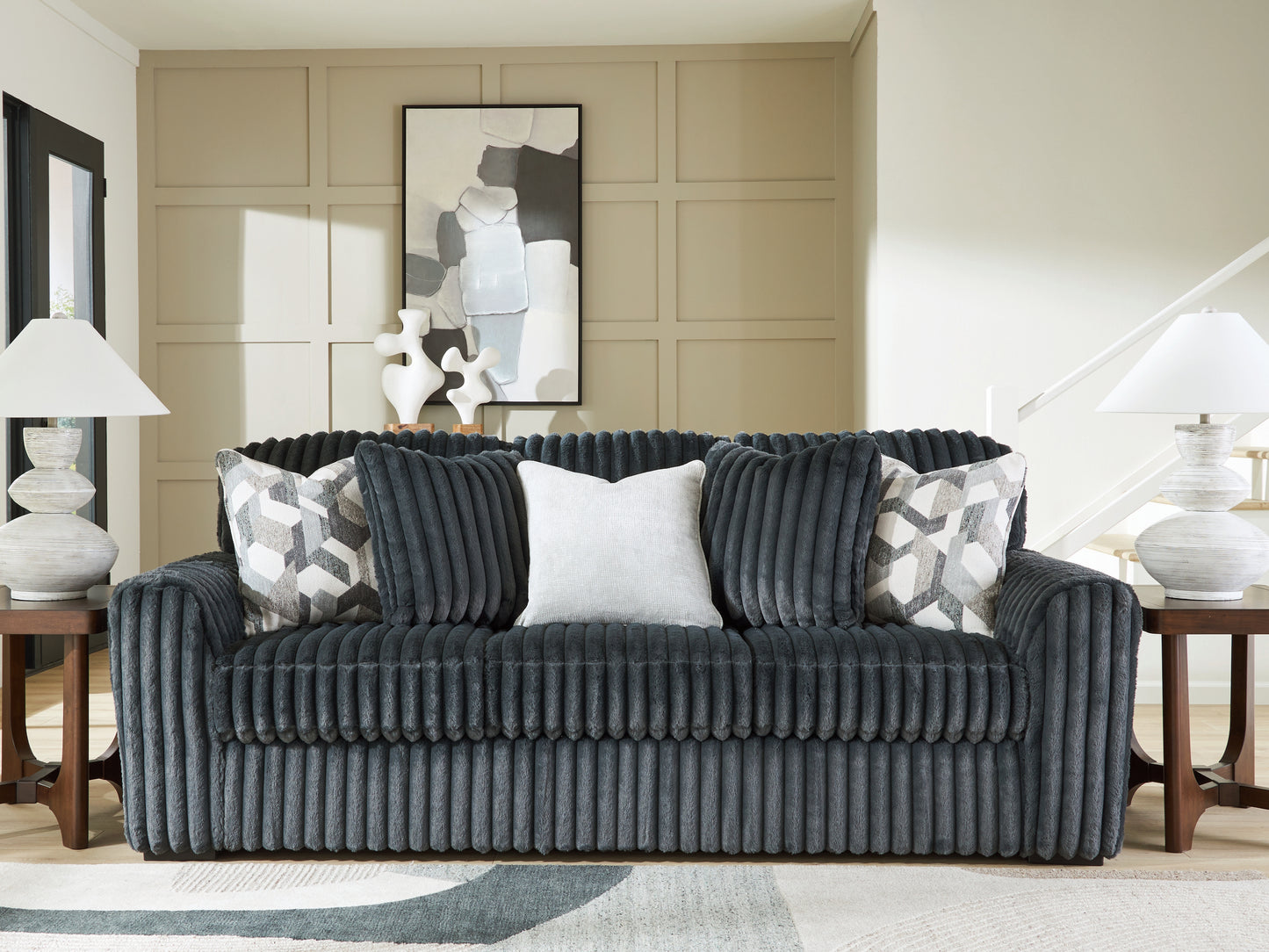 Stuart Furniture Outlet - Ashley Furniture - Midnight-Madness Living Room - Sofa / Gunmetal - 9810538