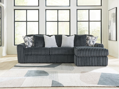Stuart Furniture Outlet - Ashley Furniture - Midnight-Madness Sectional - LAF 2-Piece Sectional Sofa Chaise / Gunmetal - 98105S3