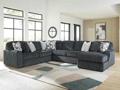 Stuart Furniture Outlet - Ashley Furniture - Midnight-Madness Sectional - LAF 4-Piece Sectional with Chaise / Gunmetal - 98105S2