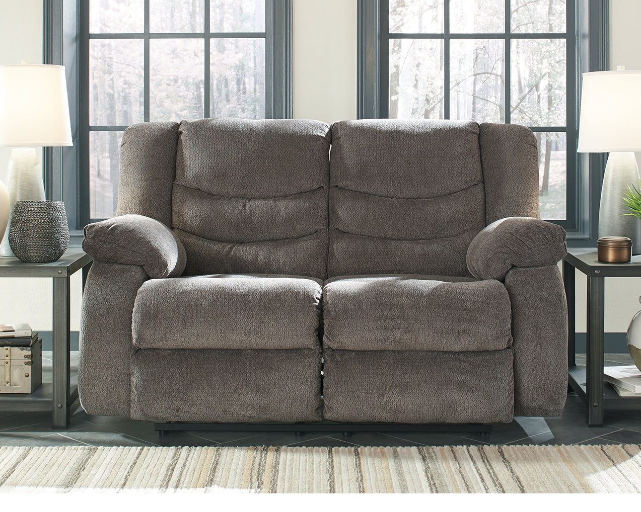 Stuart Furniture Outlet - Ashley Furniture - Tulen Living Room - Reclining Loveseat / Gray - 9860686