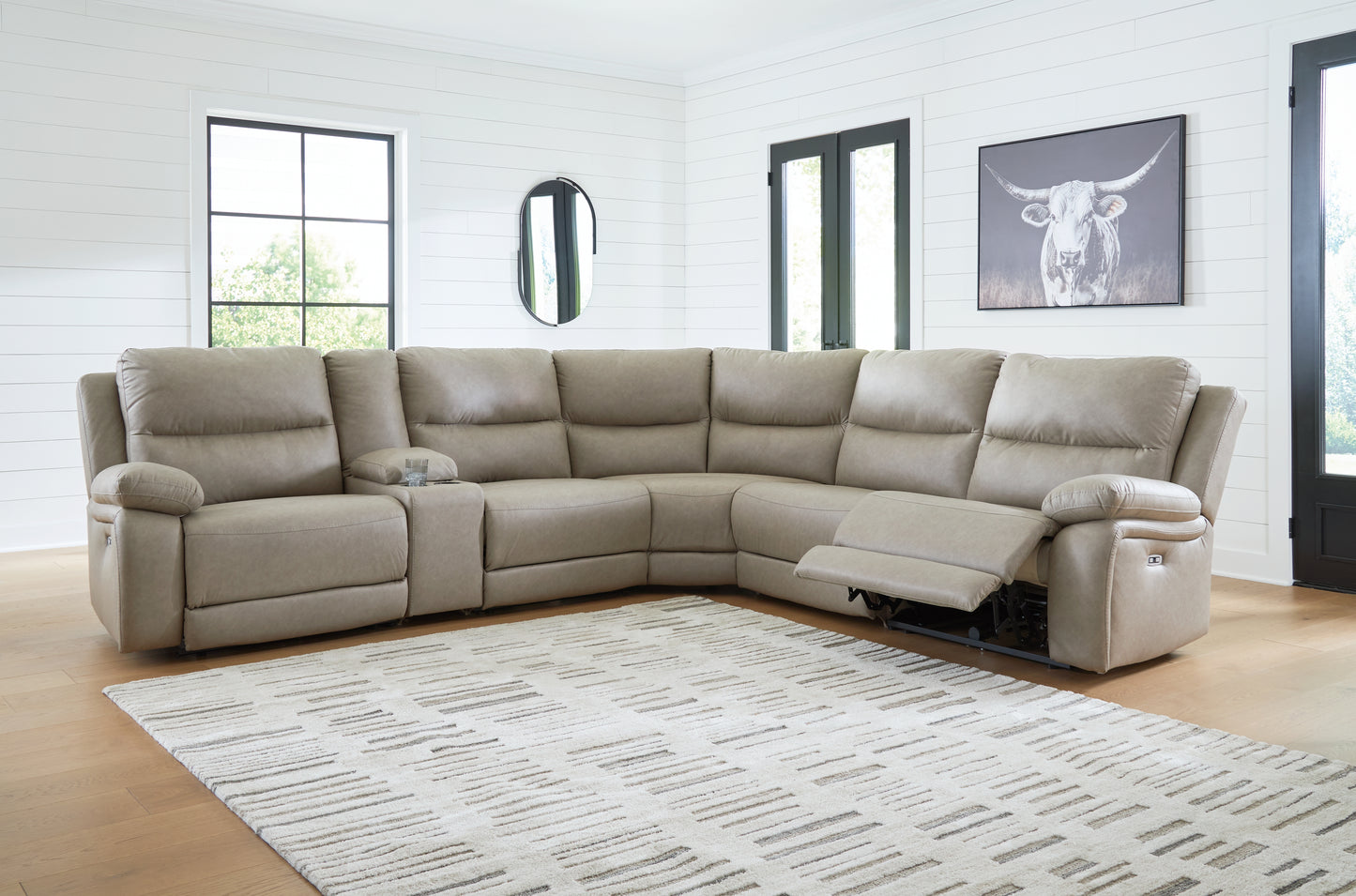 Stuart Furniture Outlet - Ashley Furniture - Narwhal Place Sectional - 6-Piece Power Reclining Sectional / Pebble - PC99201S10