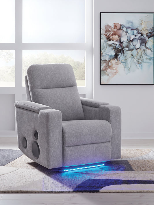 Stuart Furniture Outlet - Ashley Furniture - Pineland Living Room - Glider PWR REC w/Audio System / Pewter - PC9930642A