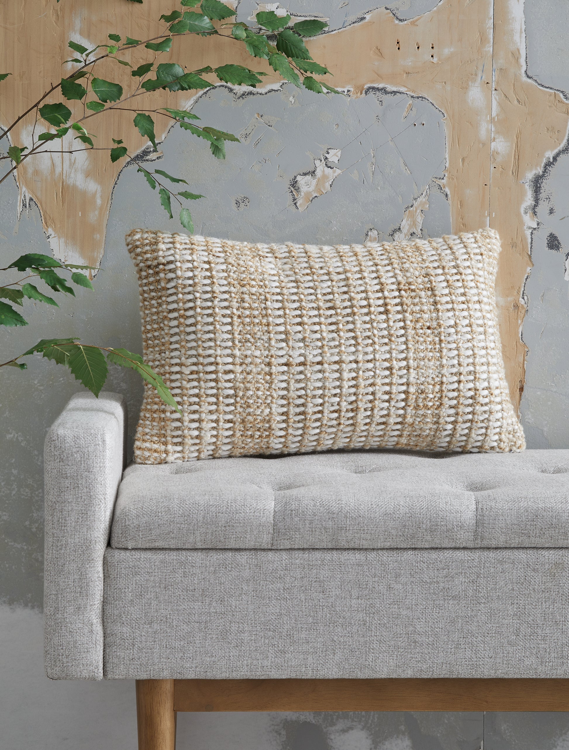 Stuart Furniture Outlet - Ashley Furniture - Hathby Pillows - Pillow (4/CS) / Tan/White - A1001048