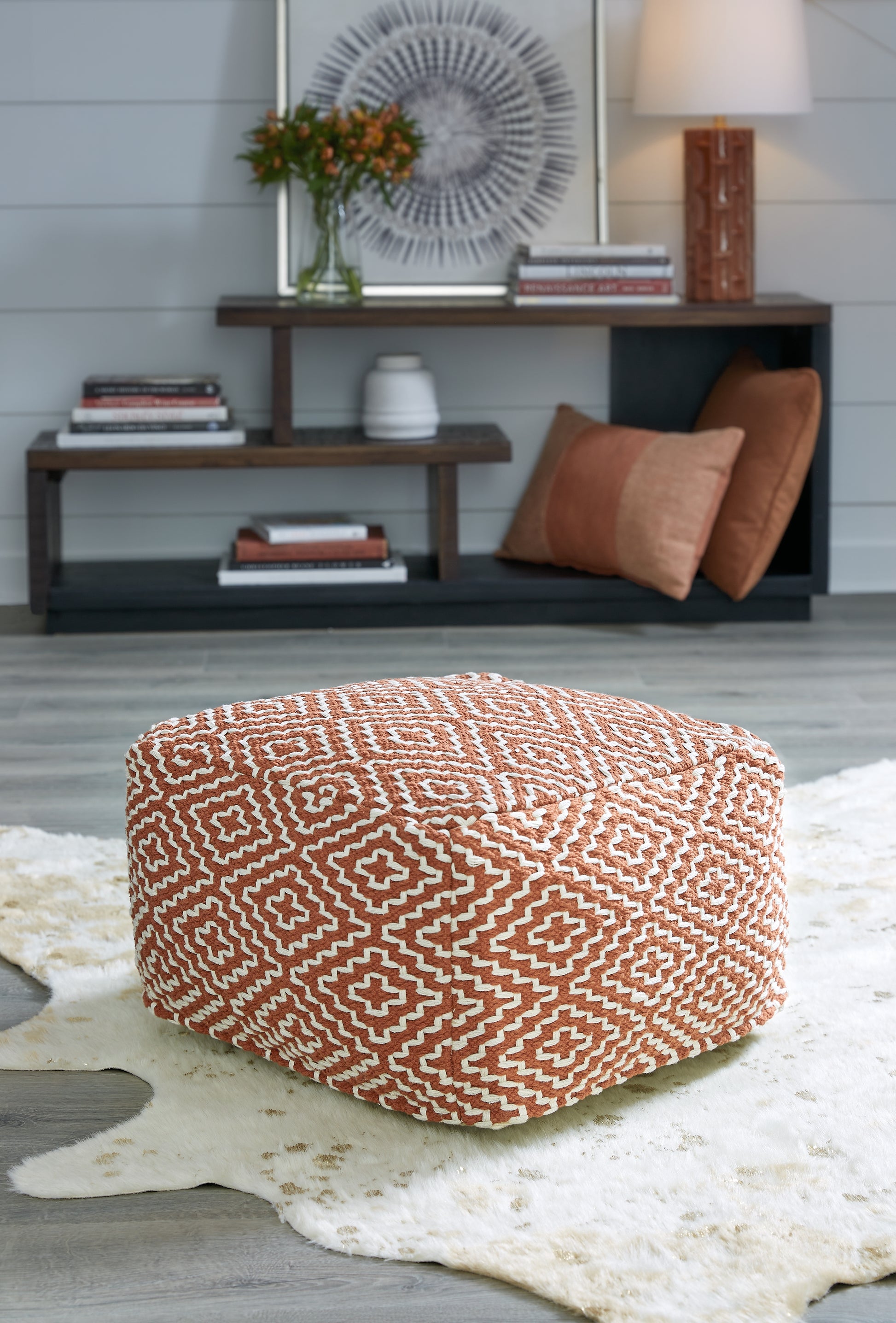 Stuart Furniture Outlet - Ashley Furniture - Brynnsen Pouf - Pouf / Teal/Ivory - A1001055
