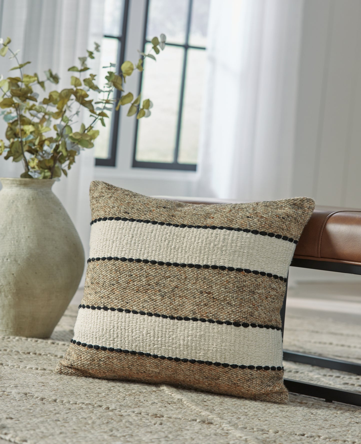 Stuart Furniture Outlet - Ashley Furniture - Rueford Pillows - Pillow (4/CS) / Brown/Black/Natural - A1001063