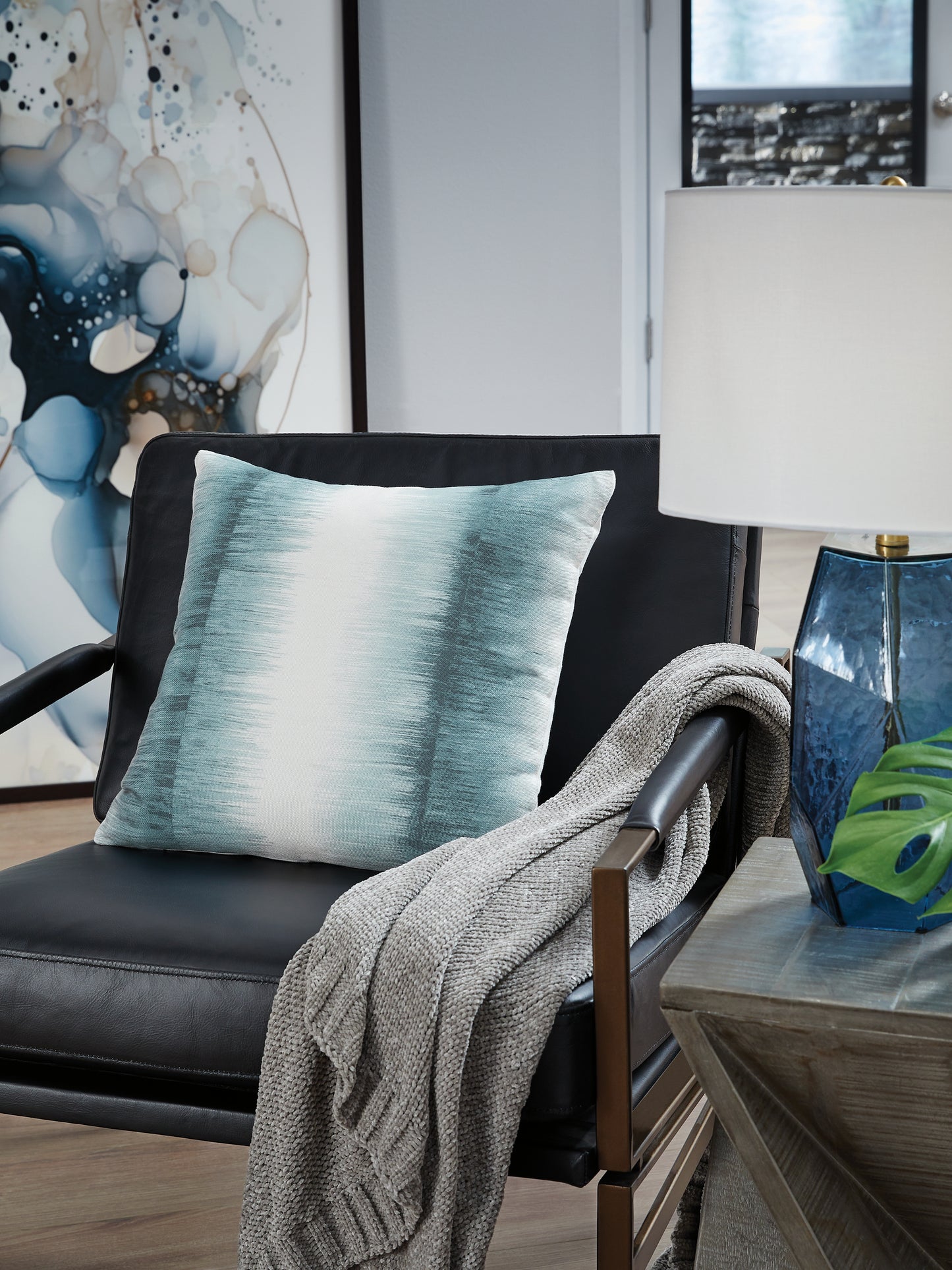 Stuart Furniture Outlet - Ashley Furniture - Elonwich Pillows - Pillow / Teal/White - A1001106P