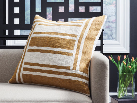 Stuart Furniture Outlet - Ashley Furniture - Darrman Pillows - Pillow (4/CS) / Ochre/Ivory - A1001116
