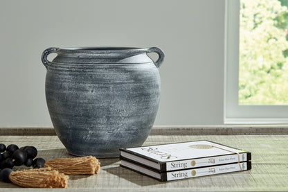 Stuart Furniture Outlet - Ashley Furniture - Meadie Vase - Vase / Distressed Black - A2000790