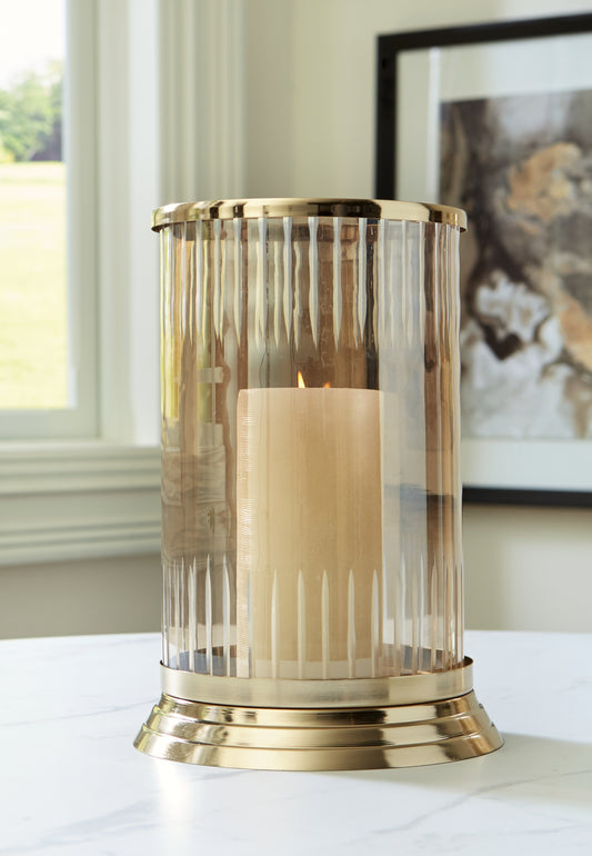 Stuart Furniture Outlet - Ashley Furniture - Aavinson Candle Holder - Candle Holder / Amber/Gold Finish - A2000687