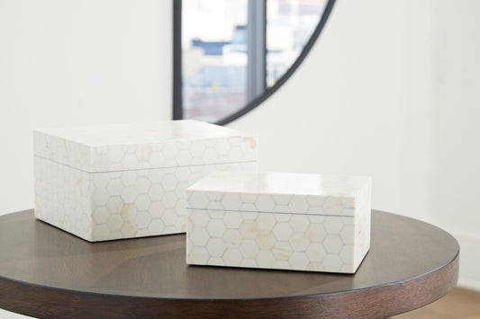 Stuart Furniture Outlet - Ashley Furniture - Aldenburg Box (Set of 2) - Box Set (Set of 2) / Cream - A2000690
