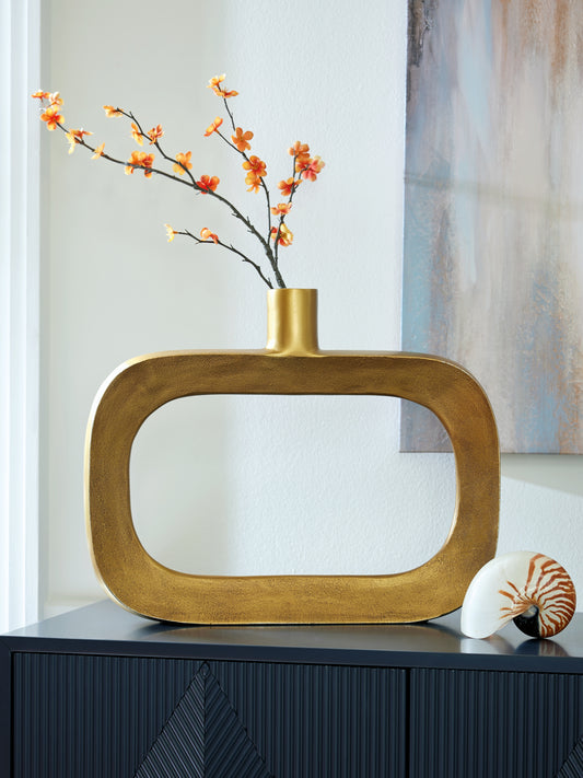 Stuart Furniture Outlet - Ashley Furniture - Lawtonville Vase - Vase / Antique Gold Finish - A2000751