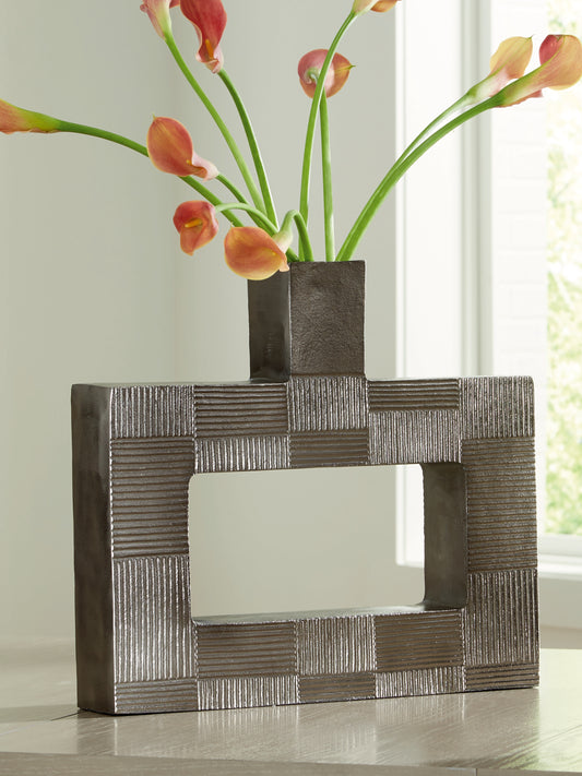 Stuart Furniture Outlet - Ashley Furniture - Wrengrove Vase - Vase / Antique Nickel Finish - A2000753