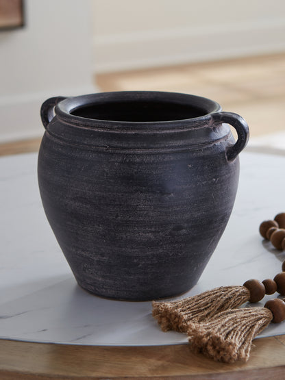 Stuart Furniture Outlet - Ashley Furniture - Meadie Vase - Vase / Distressed Black - A2000790