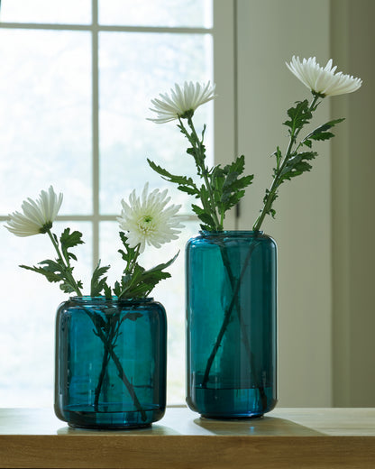 Stuart Furniture Outlet - Ashley Furniture - Inisland Vase - Vase Set (Set of 2) / Teal - A2000797A1