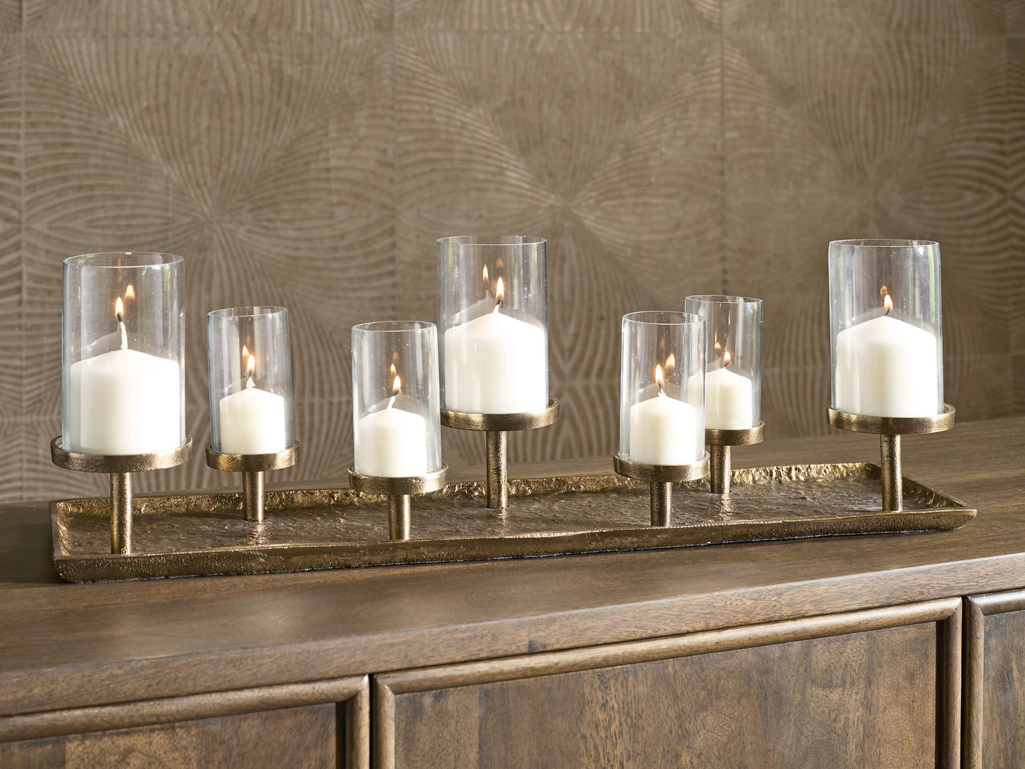 Stuart Furniture Outlet - Ashley Furniture - Wallmond Candle Holder - Candle Holder / Antique Brass Finish - A2000820