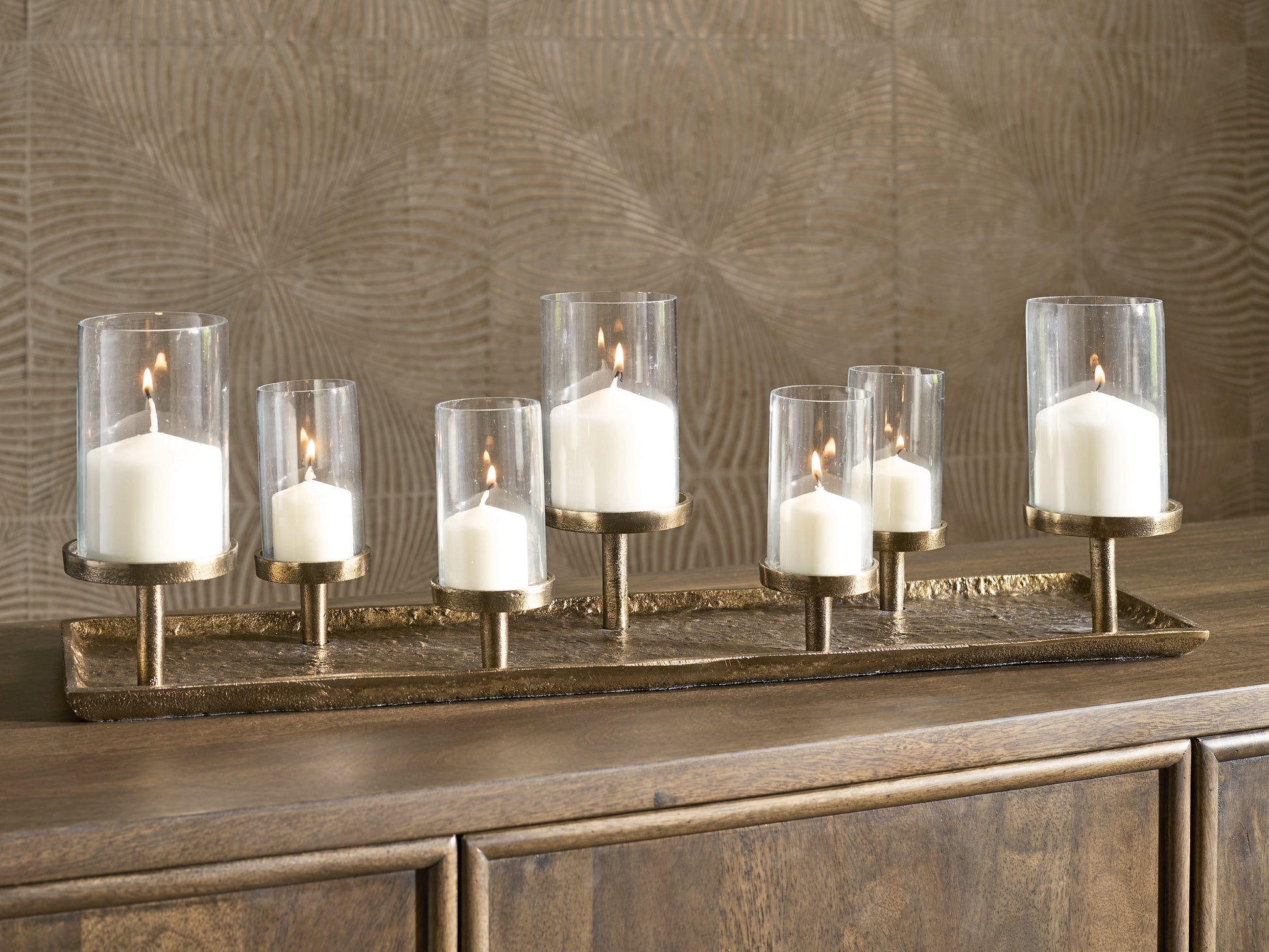 Stuart Furniture Outlet - Ashley Furniture - Wallmond Candle Holder - Candle Holder / Antique Brass Finish - A2000820