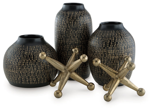 Stuart Furniture Outlet - Ashley Furniture - Vinburn Accessory Set (Set of 5) - Accessory Set (5/CN) / Black/Gold Finish - A2C00212