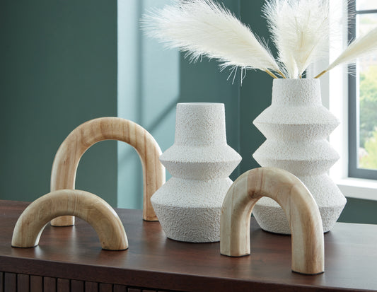 Stuart Furniture Outlet - Ashley Furniture - Maddwarth Accessory Set (Set of 5) - Accessory Set (5/CN) / White/Natural Brown - A2C00214