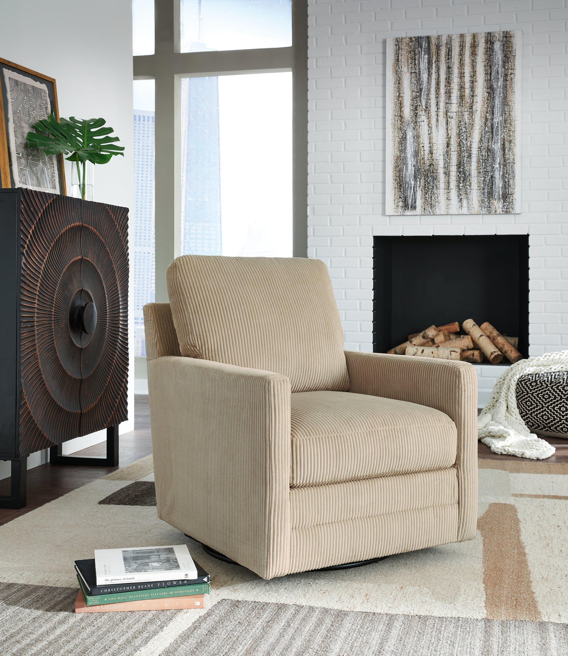 Stuart Furniture Outlet - Ashley Furniture - Icaman Swivel Accent Chair - Swivel Accent Chair / Sand - A3000728