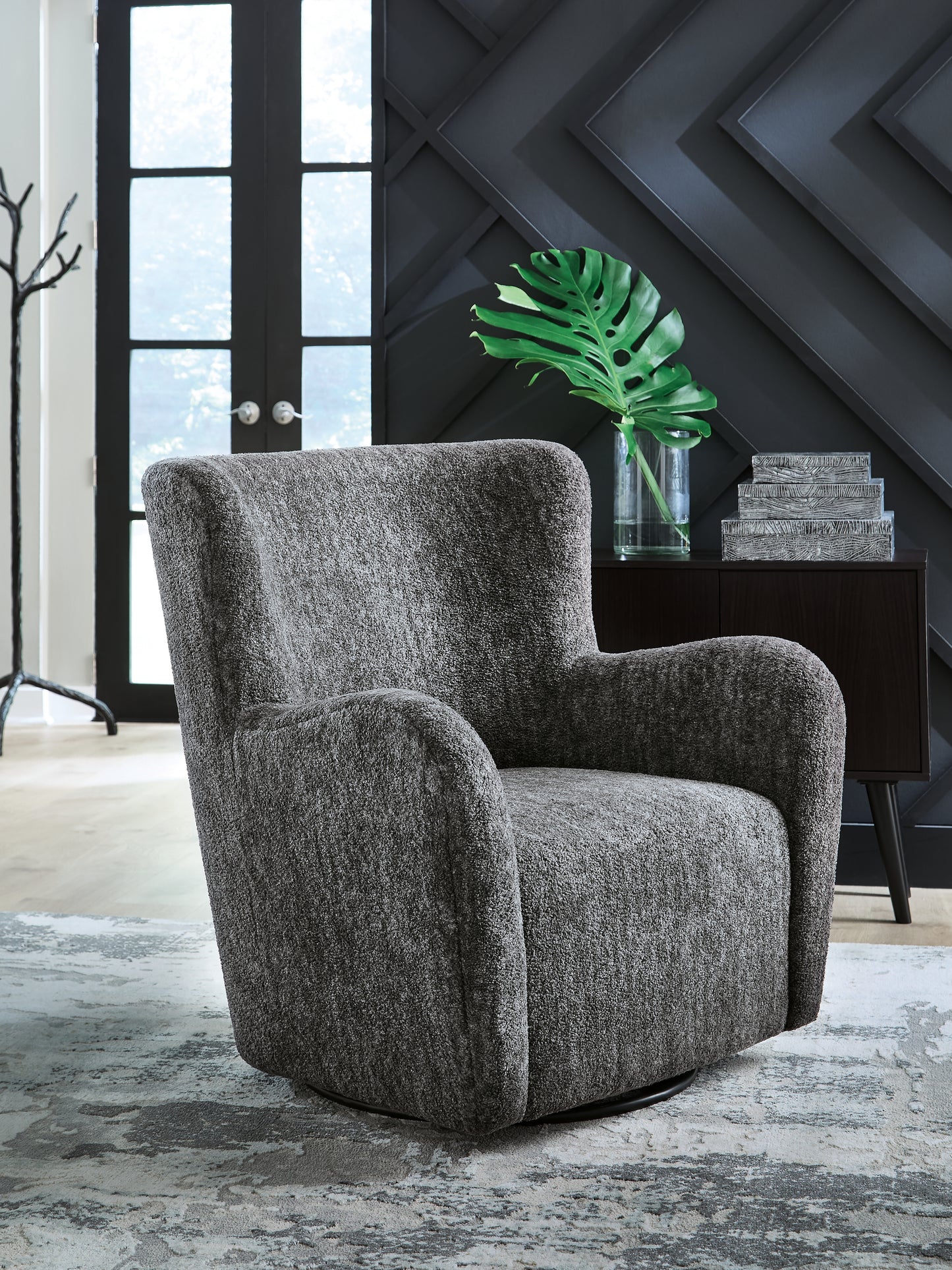 Stuart Furniture Outlet - Ashley Furniture - Rowenburg Swivel Glider Accent Chair - Swivel Glider Accent Chair / Heather Charcoal - A3000796