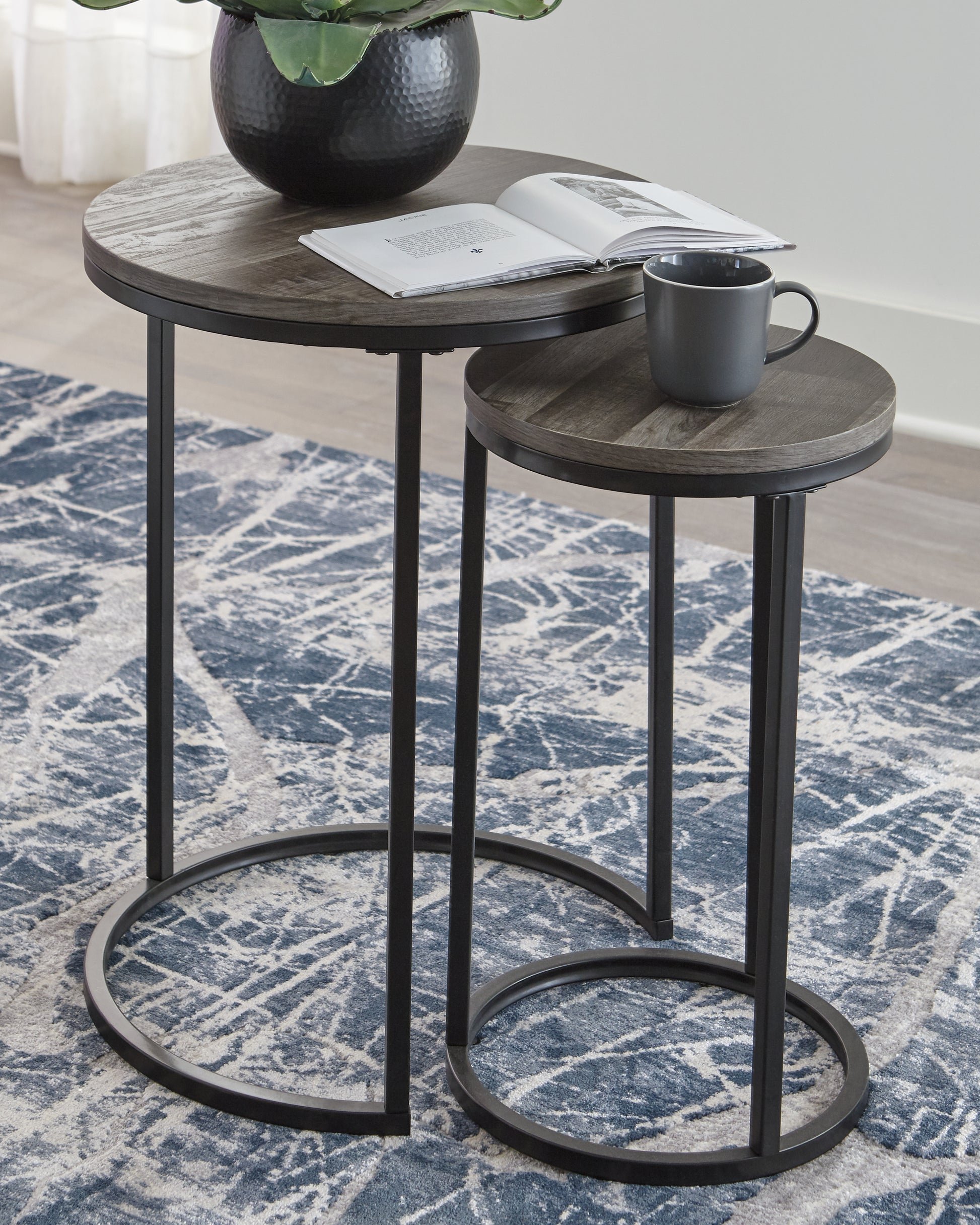 Stuart Furniture Outlet - Ashley Furniture - Briarsboro Accent Table (Set of 2) - Accent Table Set (Set of 2) / Black/Gray - A4000231
