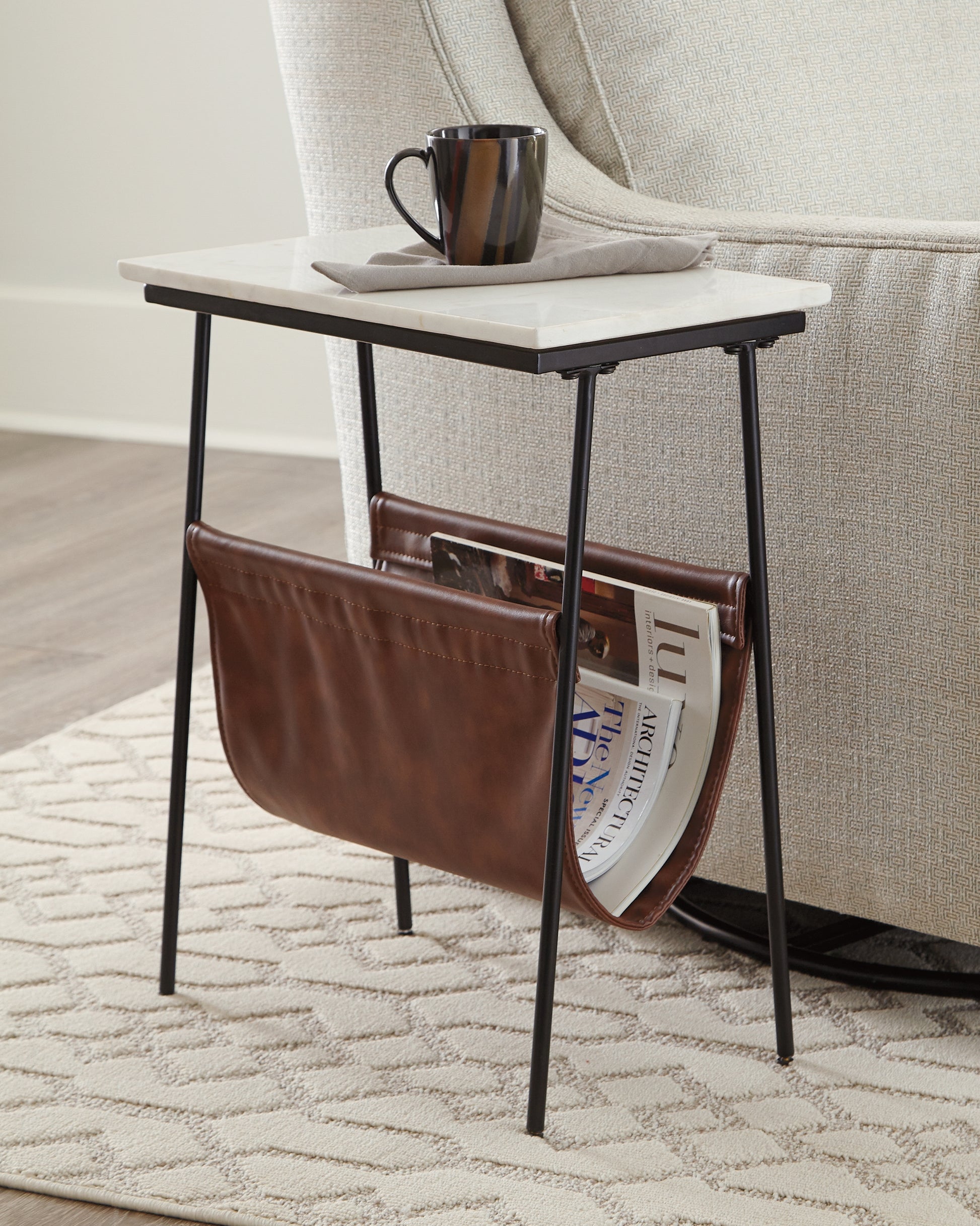 Stuart Furniture Outlet - Ashley Furniture - Etanbury Accent Table - Accent Table / Brown/Black/White - A4000254