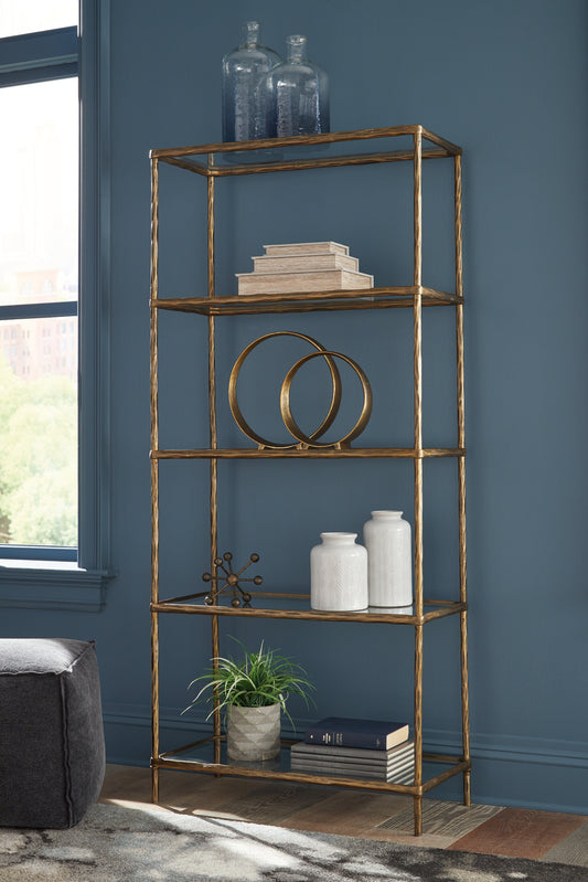 Stuart Furniture Outlet - Ashley Furniture - Ryandale Bookcase - Bookcase / Antique Brass Finish - A4000441