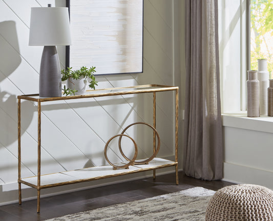 Stuart Furniture Outlet - Ashley Furniture - Ryandale Console Sofa Table - Console Sofa Table / Antique Brass Finish - A4000443