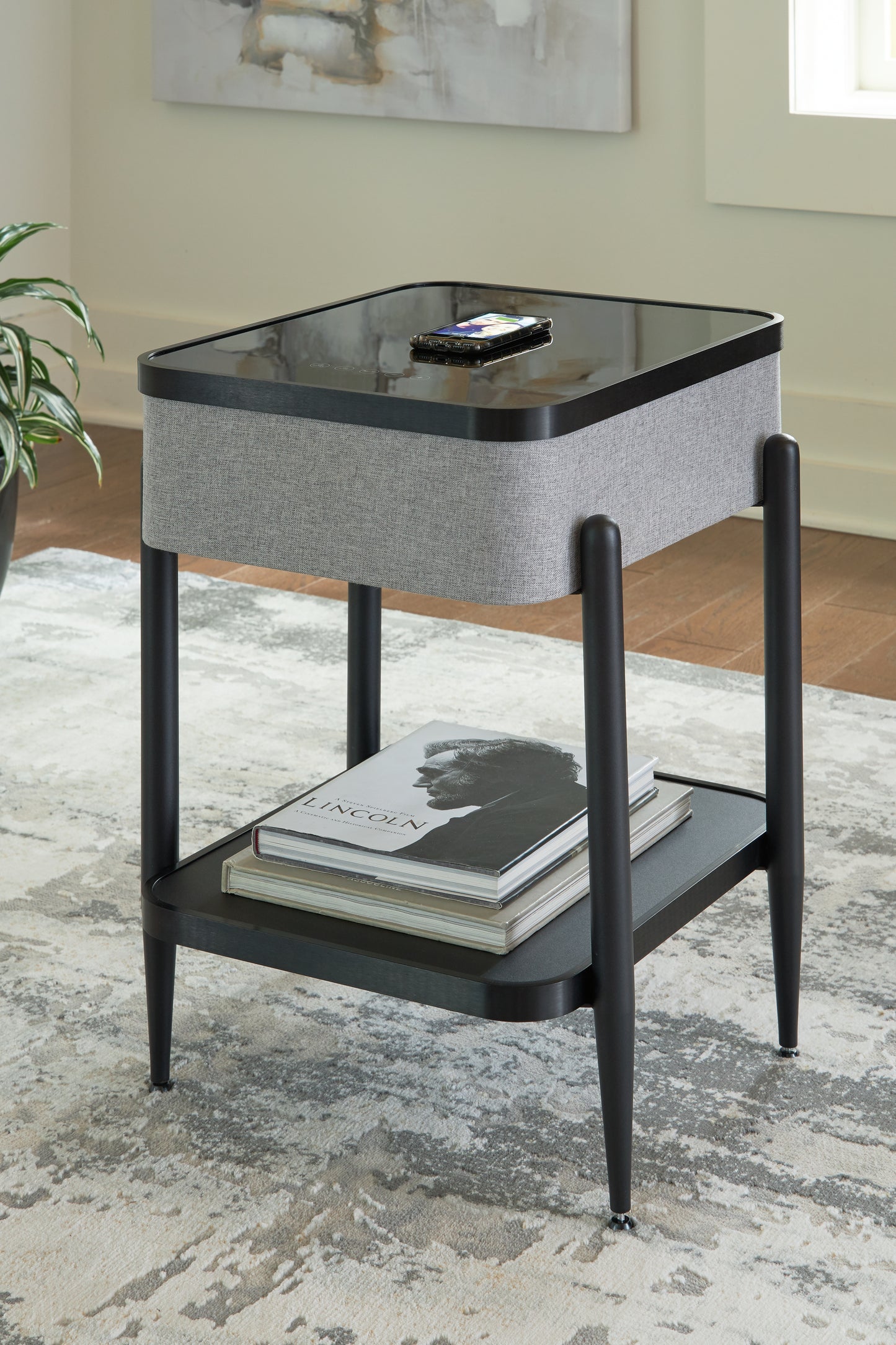 Stuart Furniture Outlet - Ashley Furniture - Jorvalee Accent Table with Speaker - Accent Table with Speaker / Gray/Black - A4000550