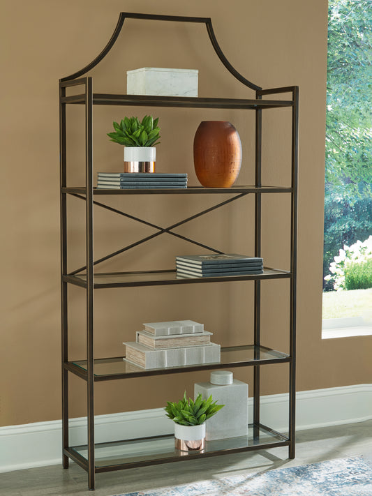 Stuart Furniture Outlet - Ashley Furniture - Bernonly Bookcase - Bookcase / Antique Bronze Finish - A4000556