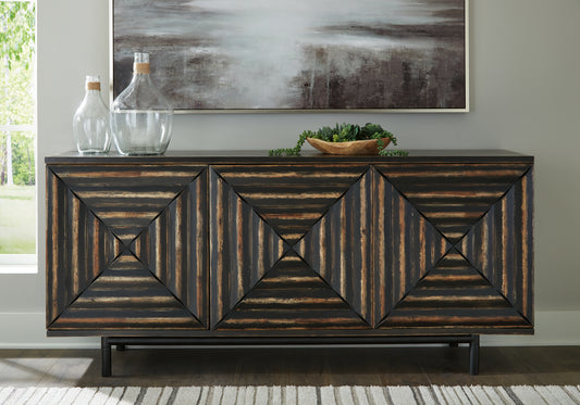 Stuart Furniture Outlet - Ashley Furniture - Fair Ridge Accent Cabinet - Accent Cabinet / Distressed Black - A4000573