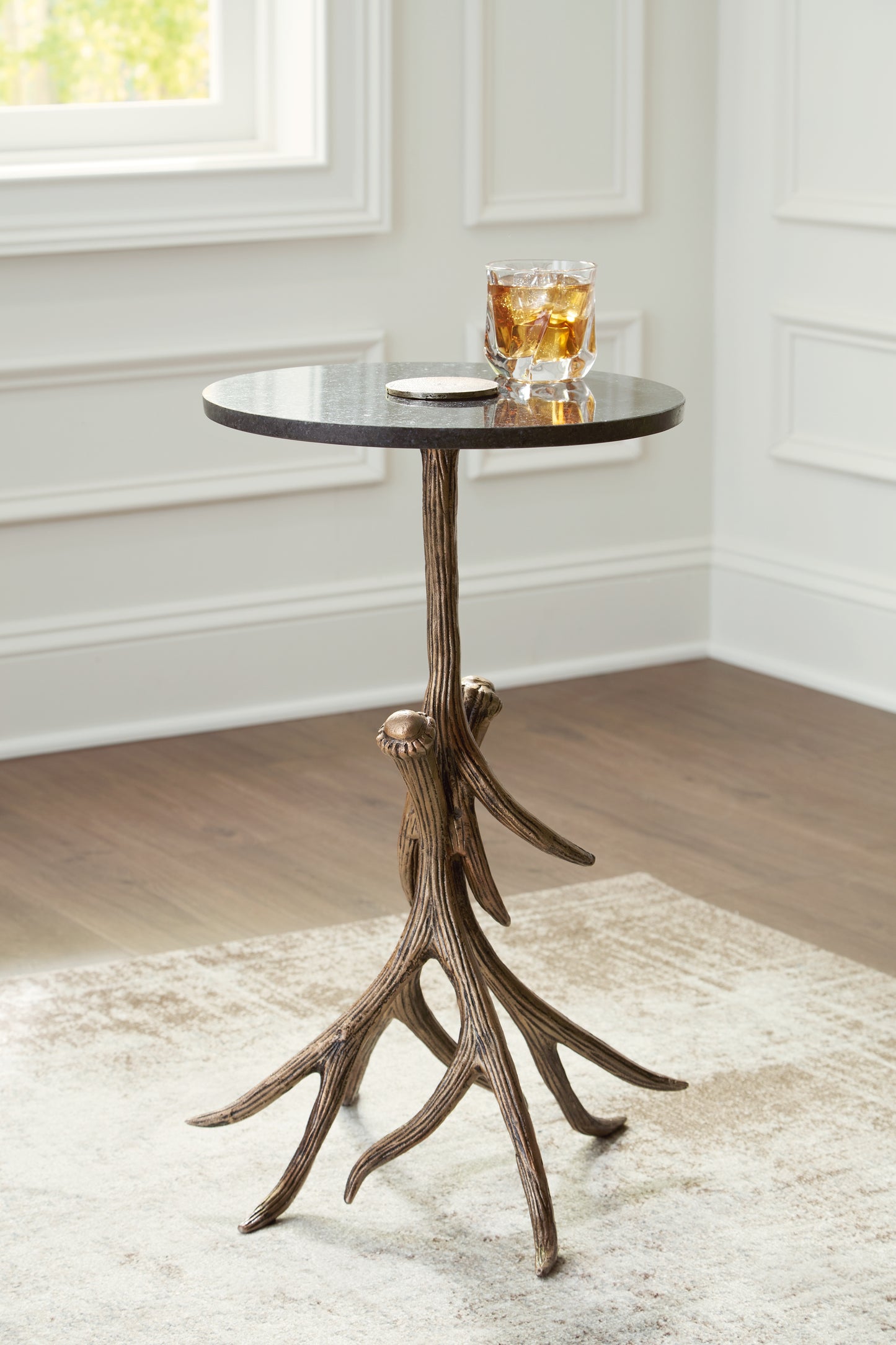 Stuart Furniture Outlet - Ashley Furniture - Lemkins Accent Table - Accent Table / Black/Antique Gold Finish - A4000606