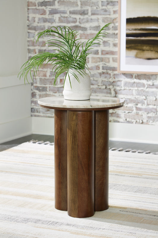 Stuart Furniture Outlet - Ashley Furniture - Henfield Accent Table - Accent Table / Beige/Brown - A4000623