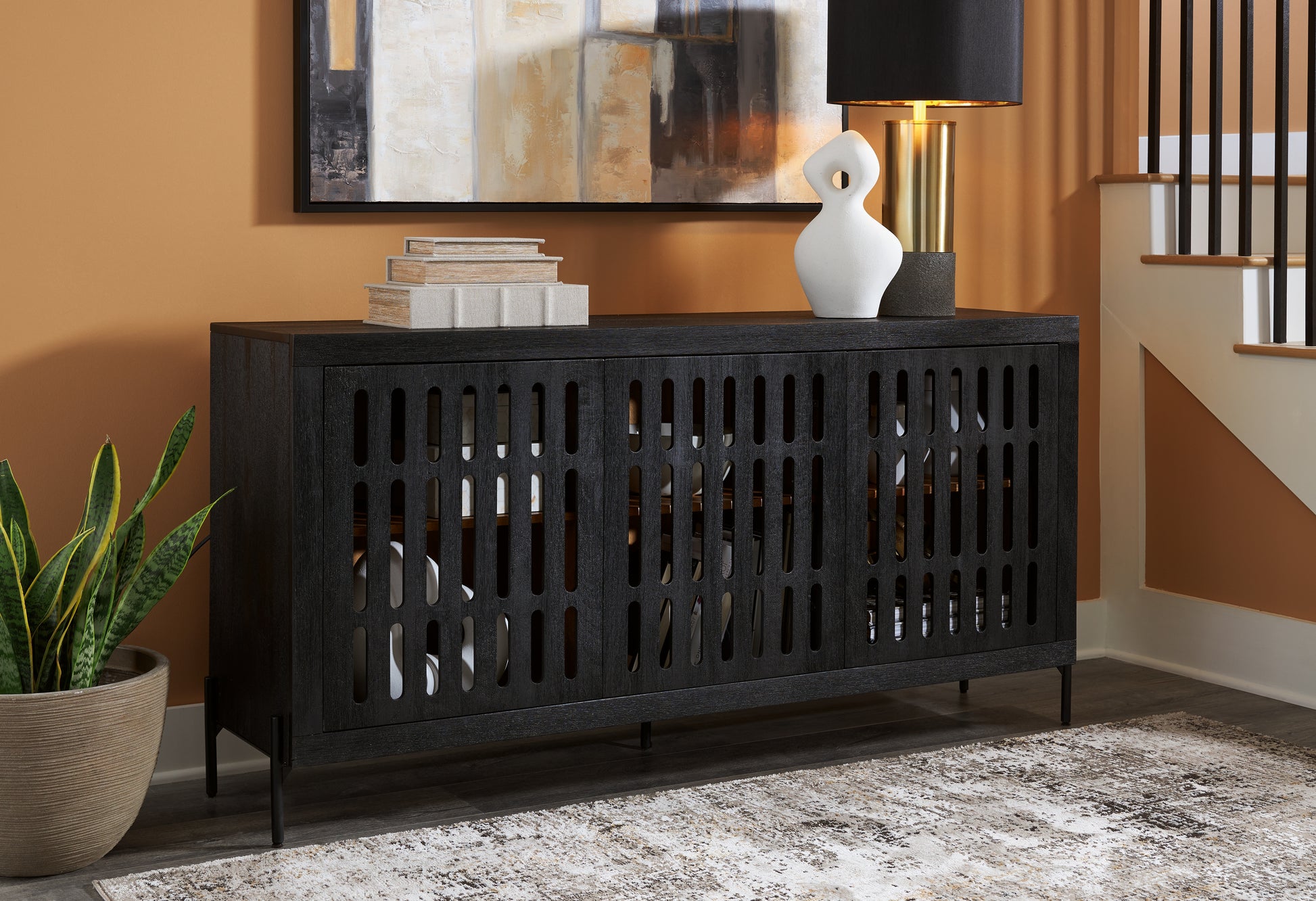 Stuart Furniture Outlet - Ashley Furniture - Vallisburg Accent Cabinet - Accent Cabinet / Black/Natural - A4000644