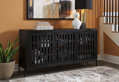 Stuart Furniture Outlet - Ashley Furniture - Vallisburg Accent Cabinet - Accent Cabinet / Black/Natural - A4000644