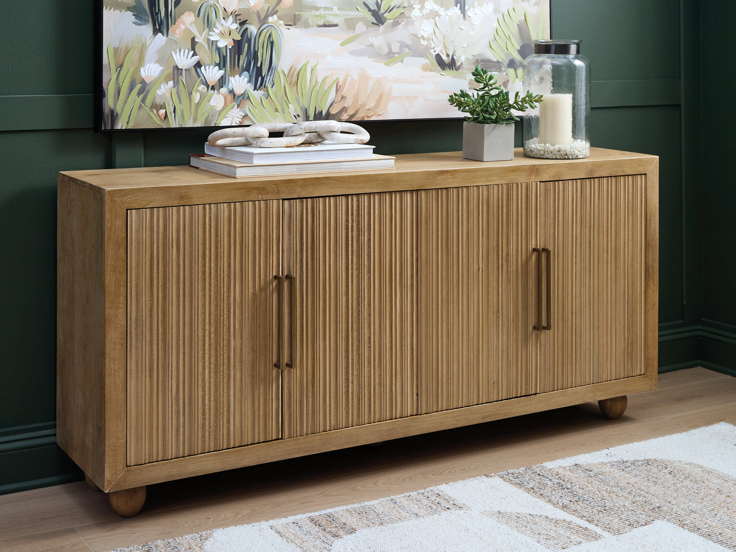 Stuart Furniture Outlet - Ashley Furniture - Niam Accent Cabinet - Accent Cabinet / Light Antique Beige - A4000684