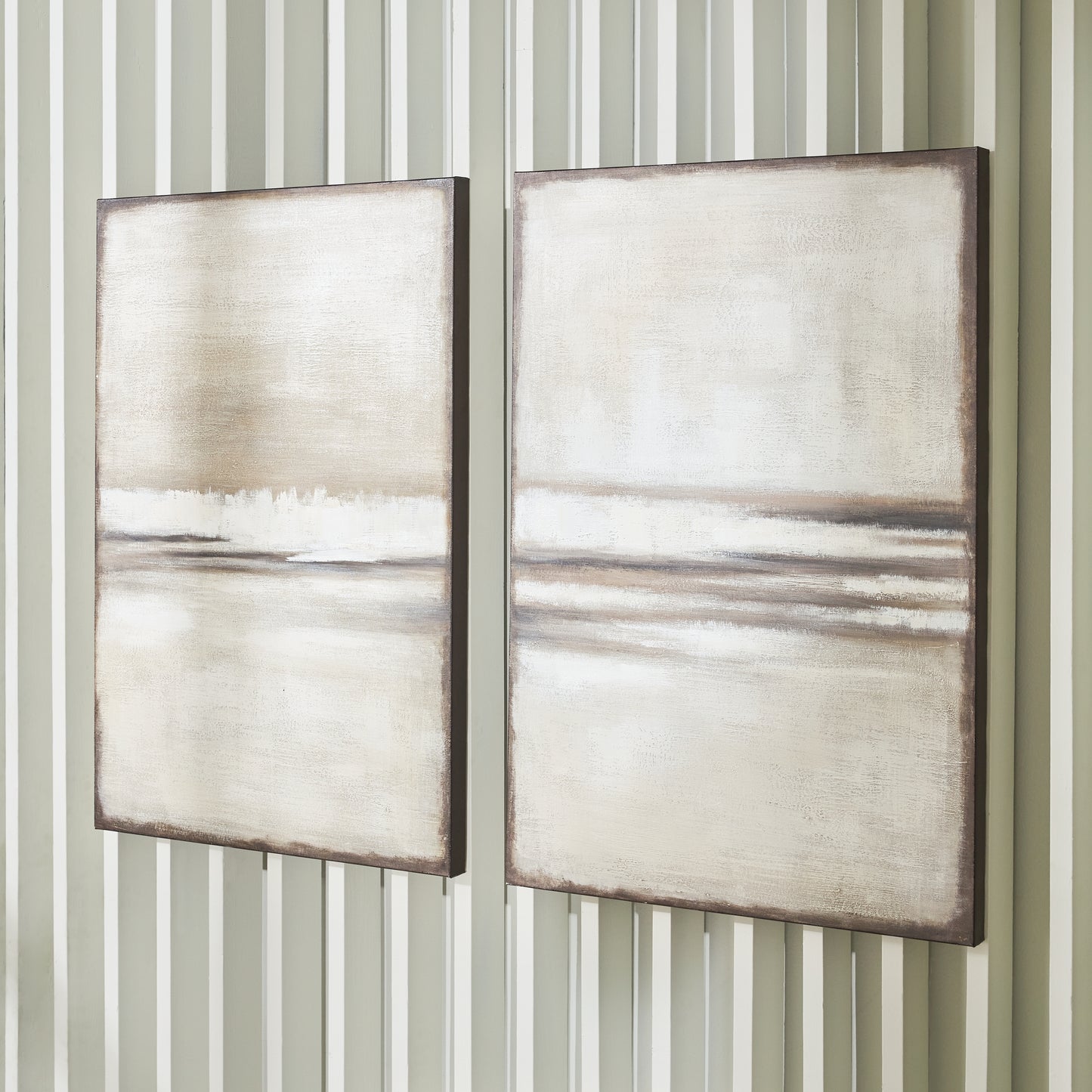 Stuart Furniture Outlet - Ashley Furniture - Brockdunn Wall Decor - Wall Art Set (Set of 2) / Tan/Brown - A8000403