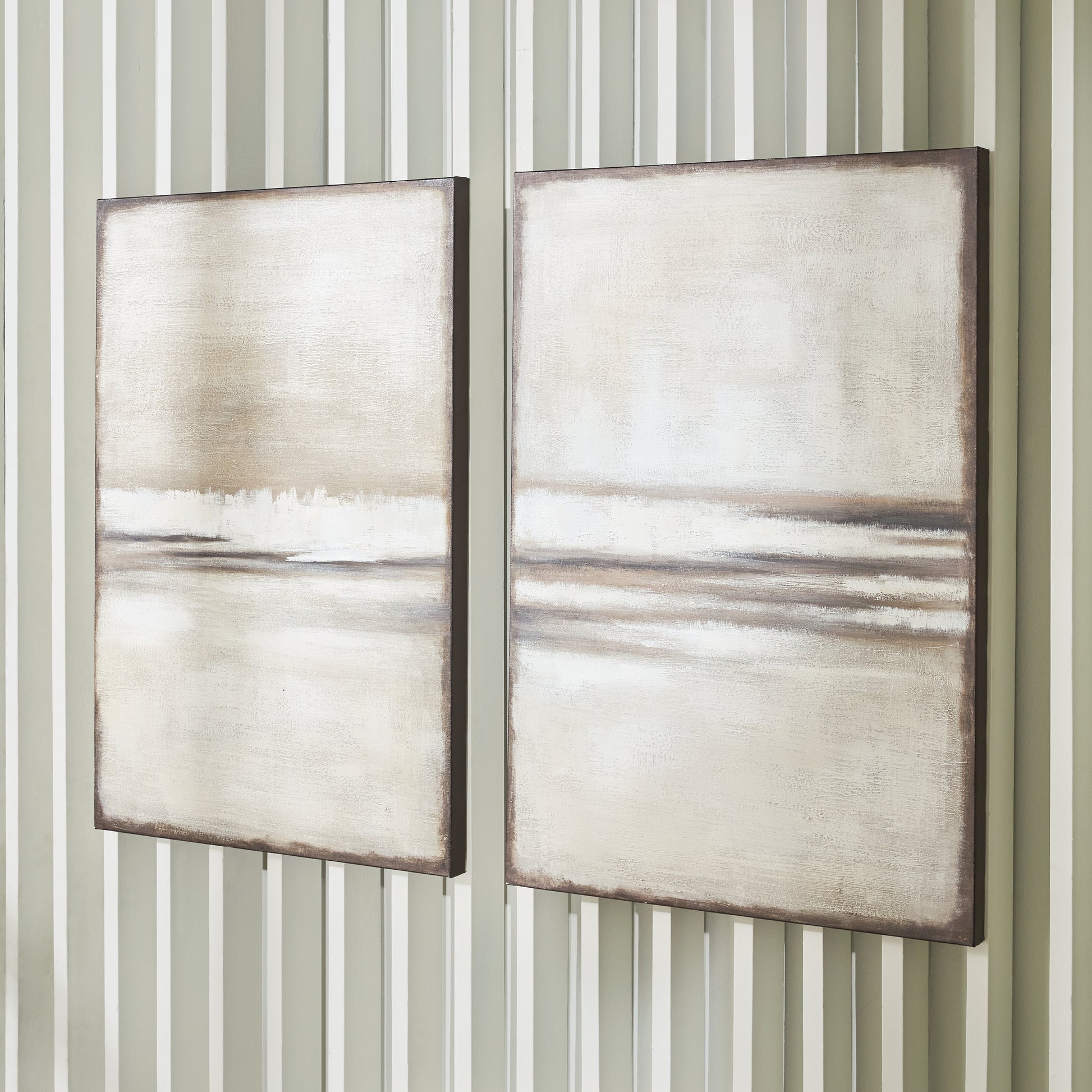 Stuart Furniture Outlet - Ashley Furniture - Brockdunn Wall Decor - Wall Art Set (Set of 2) / Tan/Brown - A8000403