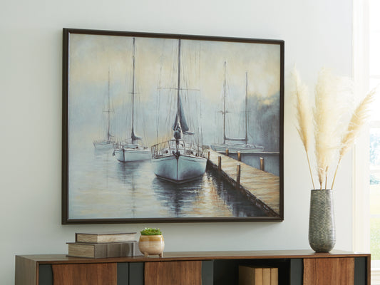 Stuart Furniture Outlet - Ashley Furniture - Worthney Wall Decor - Wall Art / Blue/White/Brown - A8000457
