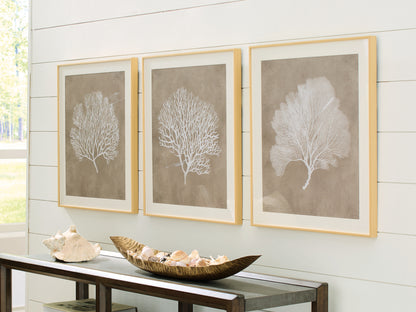 Stuart Furniture Outlet - Ashley Furniture - Hendridge Wall Decor - Wall Art Set (3/CN) / Taupe/White - A8000486
