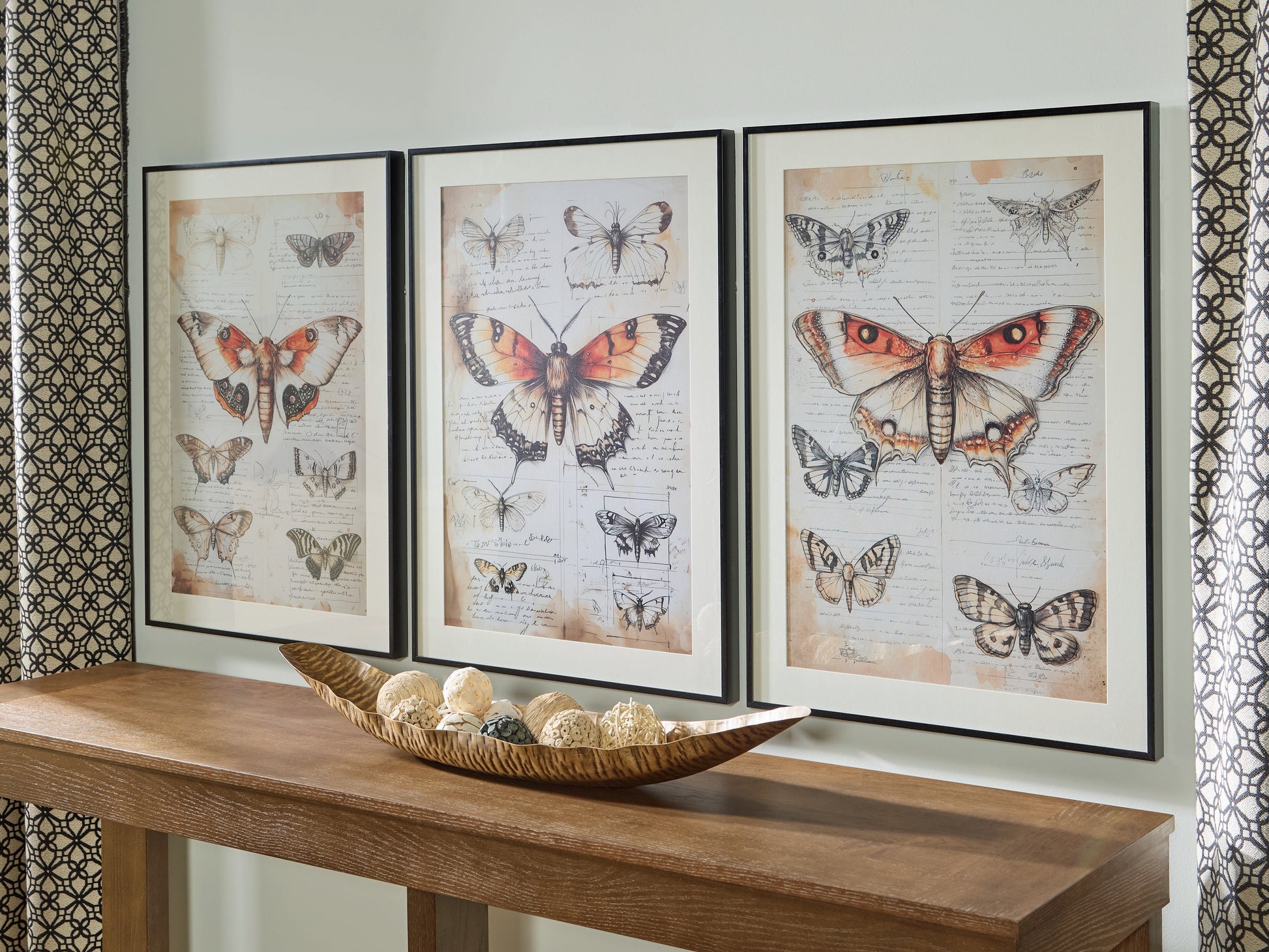 Stuart Furniture Outlet - Ashley Furniture - Jossletts Wall Decor - Wall Art Set (3/CN) / Orange/Black/Ivory - A8000490