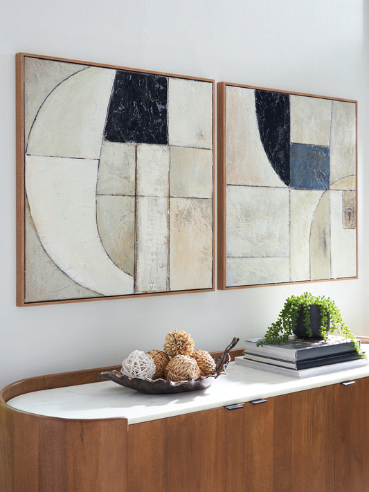 Stuart Furniture Outlet - Ashley Furniture - Bexlen Wall Decor - Wall Art Set (Set of 2) / Tan/Taupe/Black - A8000498