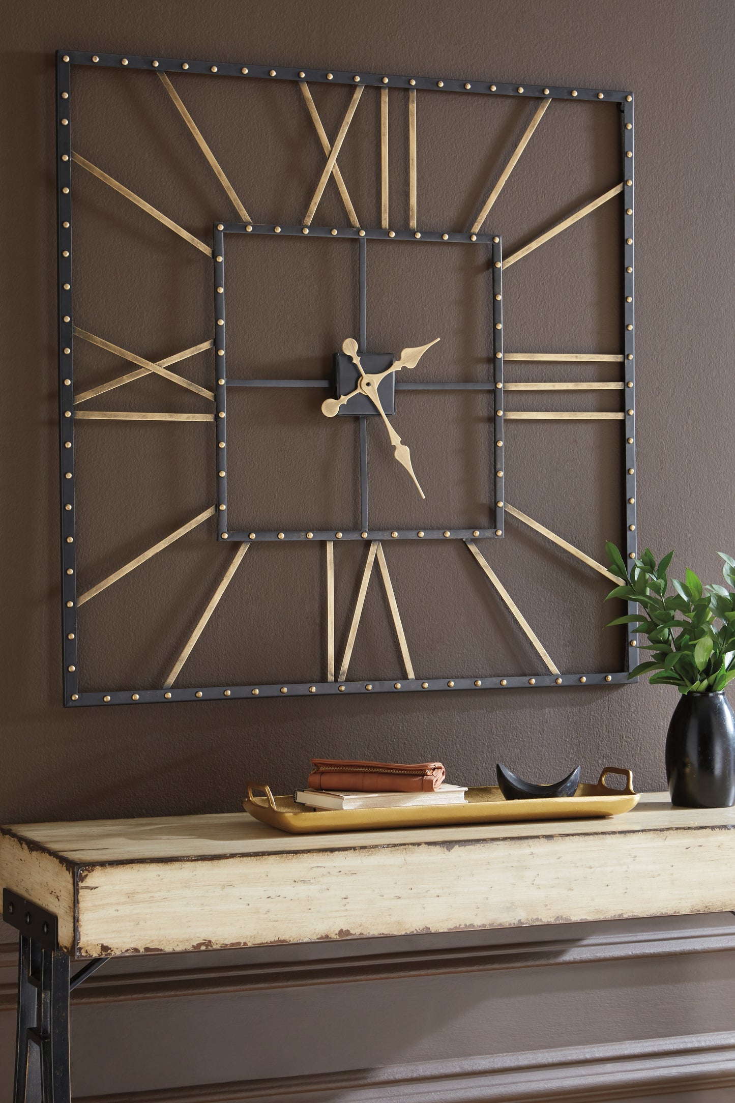 Stuart Furniture Outlet - Ashley Furniture - Thames Wall Decor - Wall Clock / Black/Gold Finish - A8010112
