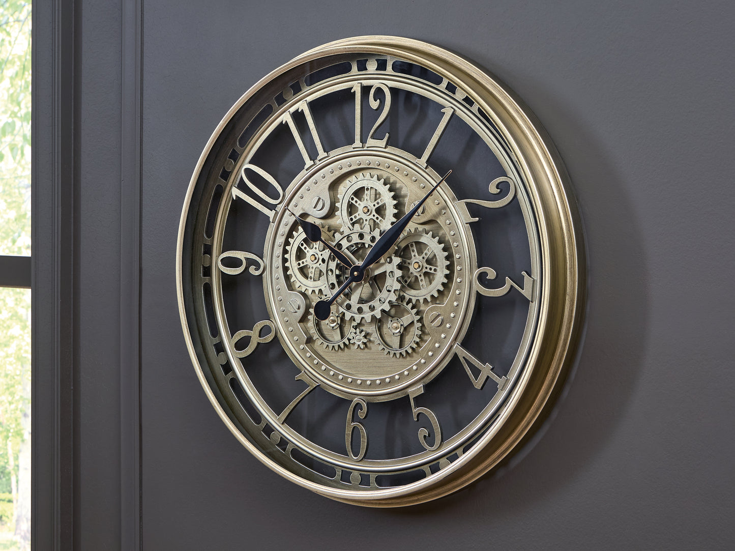 Stuart Furniture Outlet - Ashley Furniture - Gilover Wall Decor - Wall Clock / Champagne Finish - A8010386