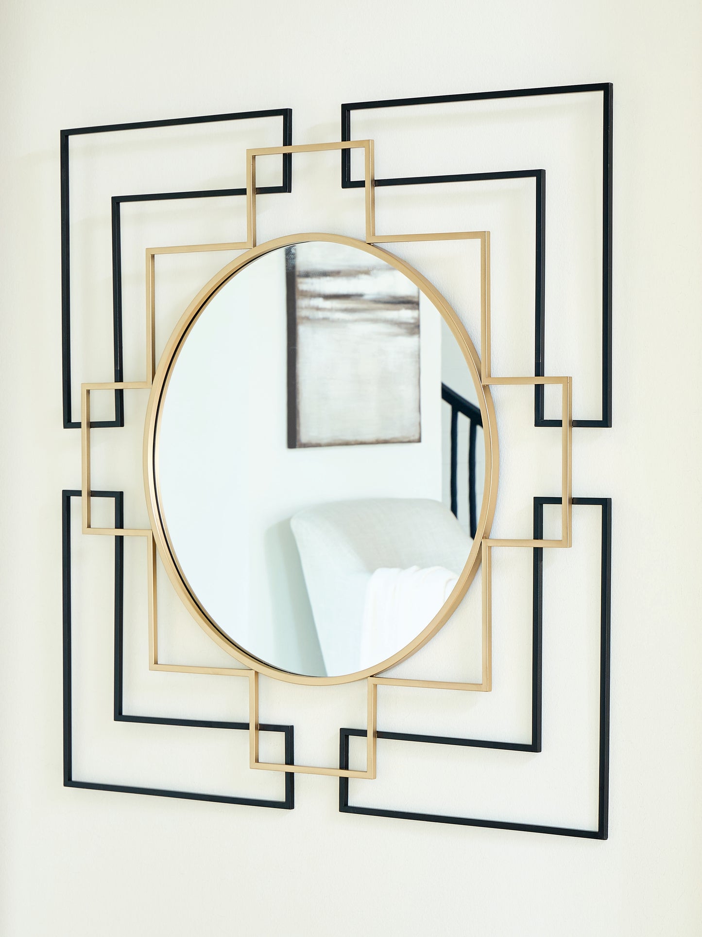 Stuart Furniture Outlet - Ashley Furniture - Oceanal Mirror - Accent Mirror / Black/Gold Finish - A8010394